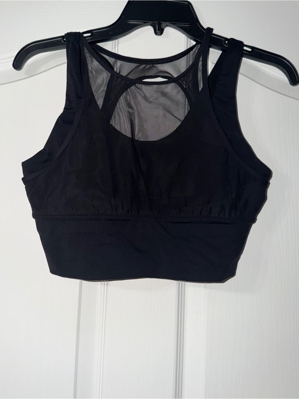 Lululemon Black Mesh-Back Sports Bra Crop Top - Women Intimates & Sleepwear